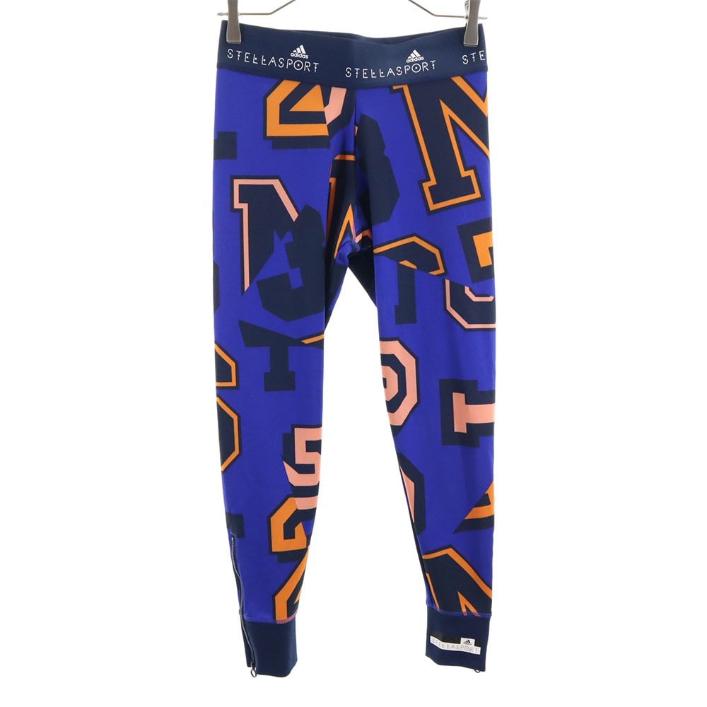 adidas アディダス STELLASPORT 総柄 レギンス パンツ OT ブルー系 タイツ スパッツ