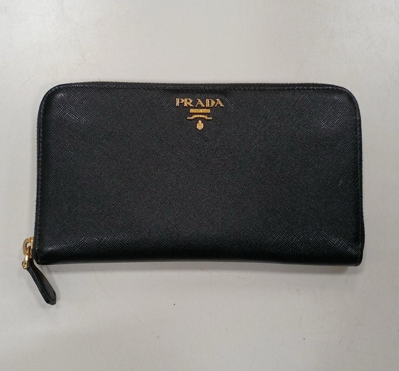 PRADA Large Saffiano Leather Wallet "Black"