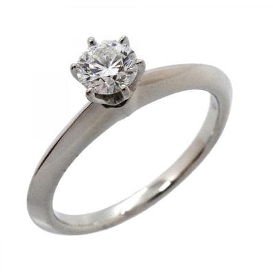 【6jfb0645】ティファニー リング ソリティア 1PD Pt950 プラチナ ダイヤモンド 0.28ct 6.5号【中古】レディース