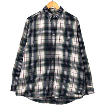 古着 80~90年代 エルエルビーン L.L.Bean 長袖 ボタンダウン ライトネルチェックシャツ USA製 メンズL相当 ヴィンテージ/eaa550656