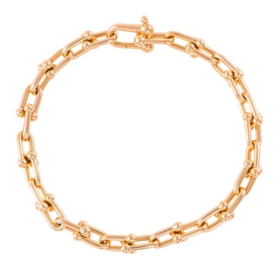 TIFFANY&Co. ティファニー ハードウェア スモール リンク ブレスレット K18RG ピンク ゴールド【中古】