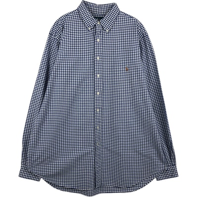 古着 ラルフローレン Ralph Lauren CLASSIC FIT クラシックフィット ギンガムチェック 長袖 ボタンダウンチェックシャツ メンズXL相当/eaa634819