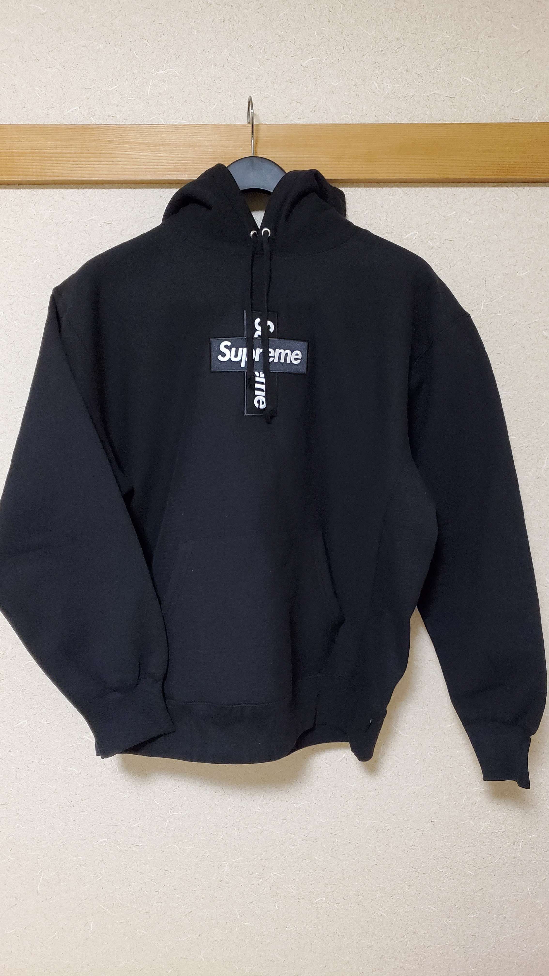 Supreme Cross Box Logo Hooded Sweatshirt "Black"