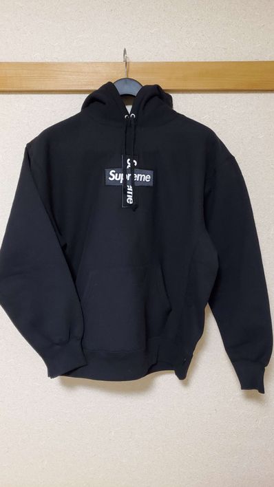 Supreme Cross Box Logo Hooded Sweatshirt "Black"