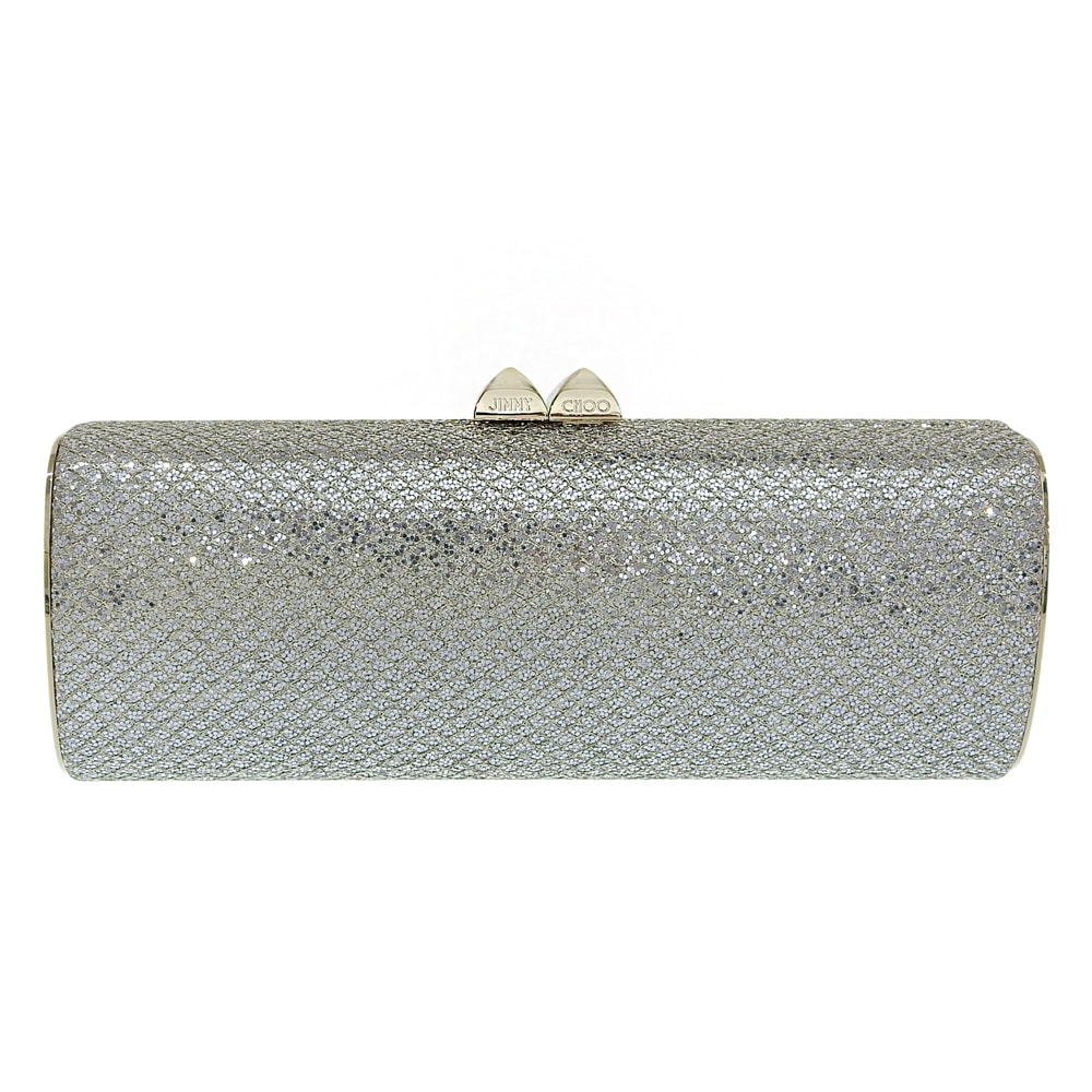 ジミーチュウ 新品同様 グリッター クラッチバッグ セカンドバッグ レディース シルバー 133CHARM