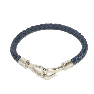 HERMES エルメス ジャンボ H ジーンズ コットン コード イントレチャート 編み込み バングル 美品 ロゴ デニム ジーンブリュット ブレスレット
