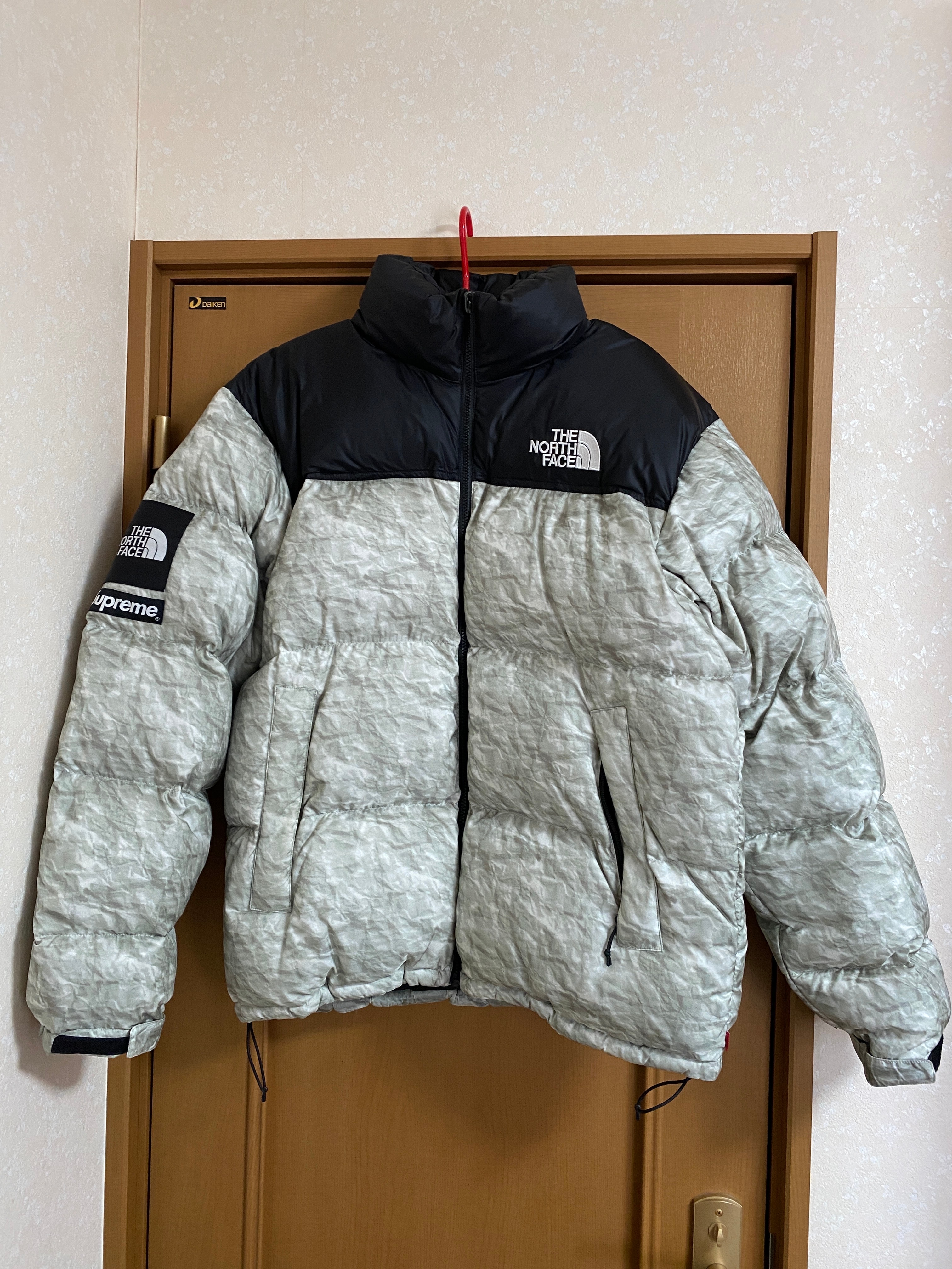 Supreme x The North Face Nuptse Jacket "White Paper Print"
