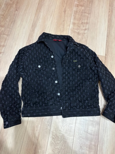 Supreme Hole Punch Denim Trucker Jacket "Black"