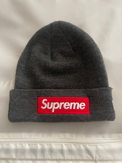 Supreme New Era Box Logo Beanie "Charcoal" (21FW)