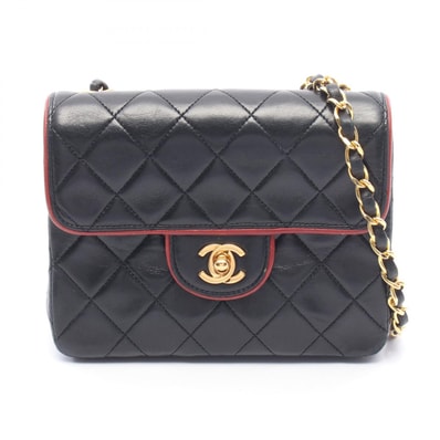 シャネル CHANEL ミニマトラッセ ショルダーバッグ バッグ ラムスキン(羊革) レディース ブラック系 / レッド系 【中古】