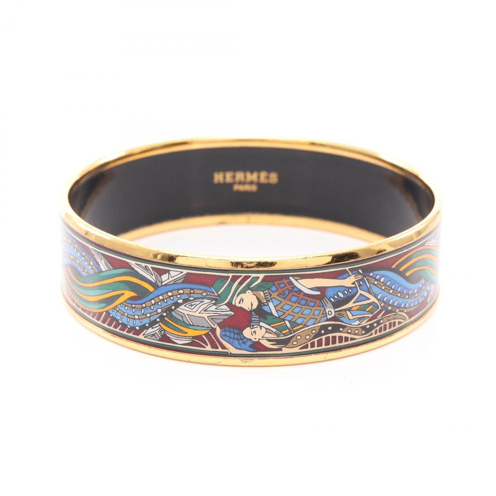 エルメス HERMES エマイユGM バングル アクセサリー GP(ゴールドメッキ) 七宝 ゴールド レディース ゴールド系 / マルチカラー 【中古】