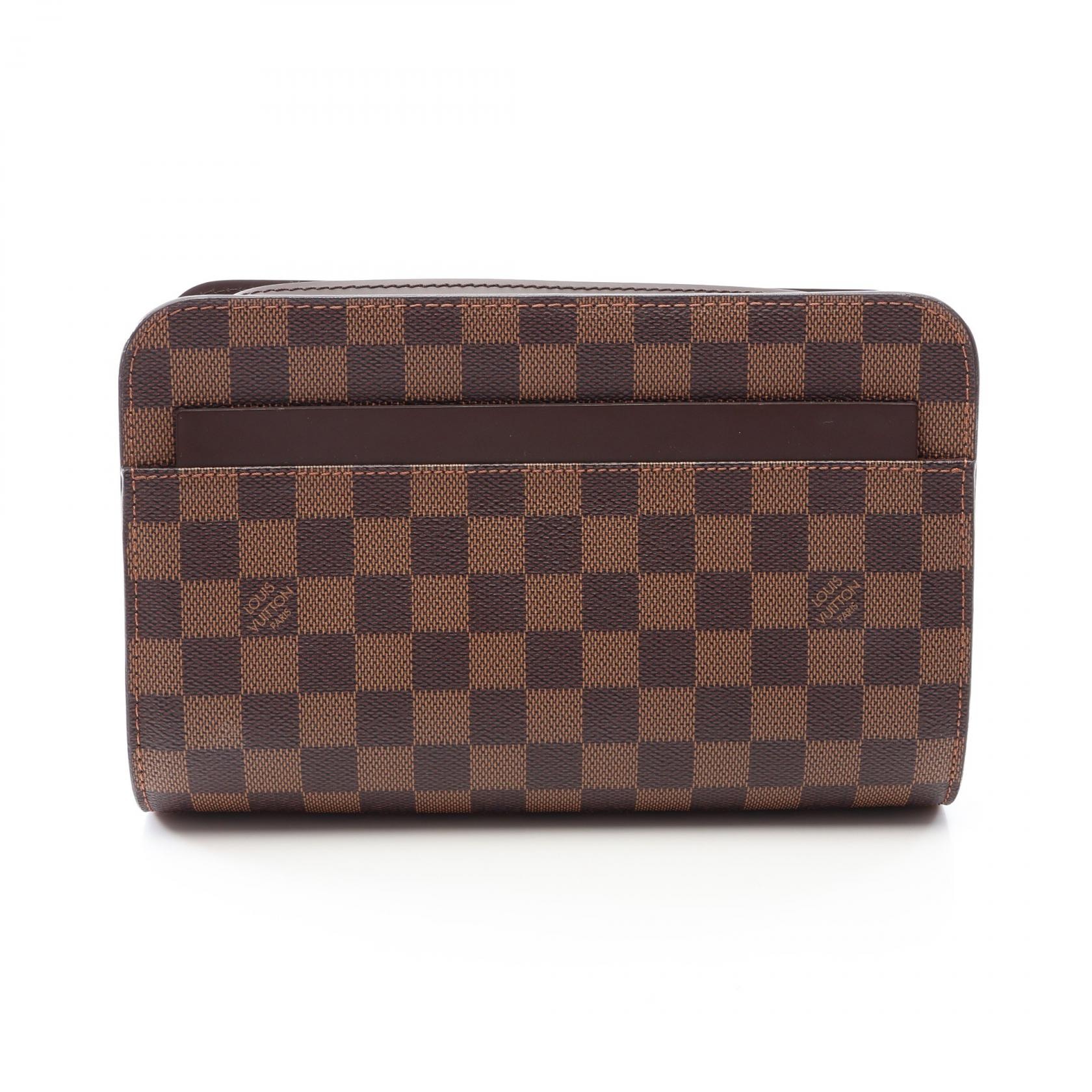 ルイ・ヴィトン LOUIS VUITTON サンルイ ダミエエベヌ セカンドバッグ クラッチバッグ バッグ PVCコーティングキャンバス レザー メンズ ブラウン系 N51993 【中古】