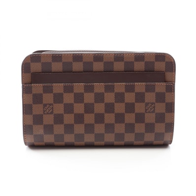 ルイ・ヴィトン LOUIS VUITTON サンルイ ダミエエベヌ セカンドバッグ クラッチバッグ バッグ PVCコーティングキャンバス レザー メンズ ブラウン系 N51993 【中古】