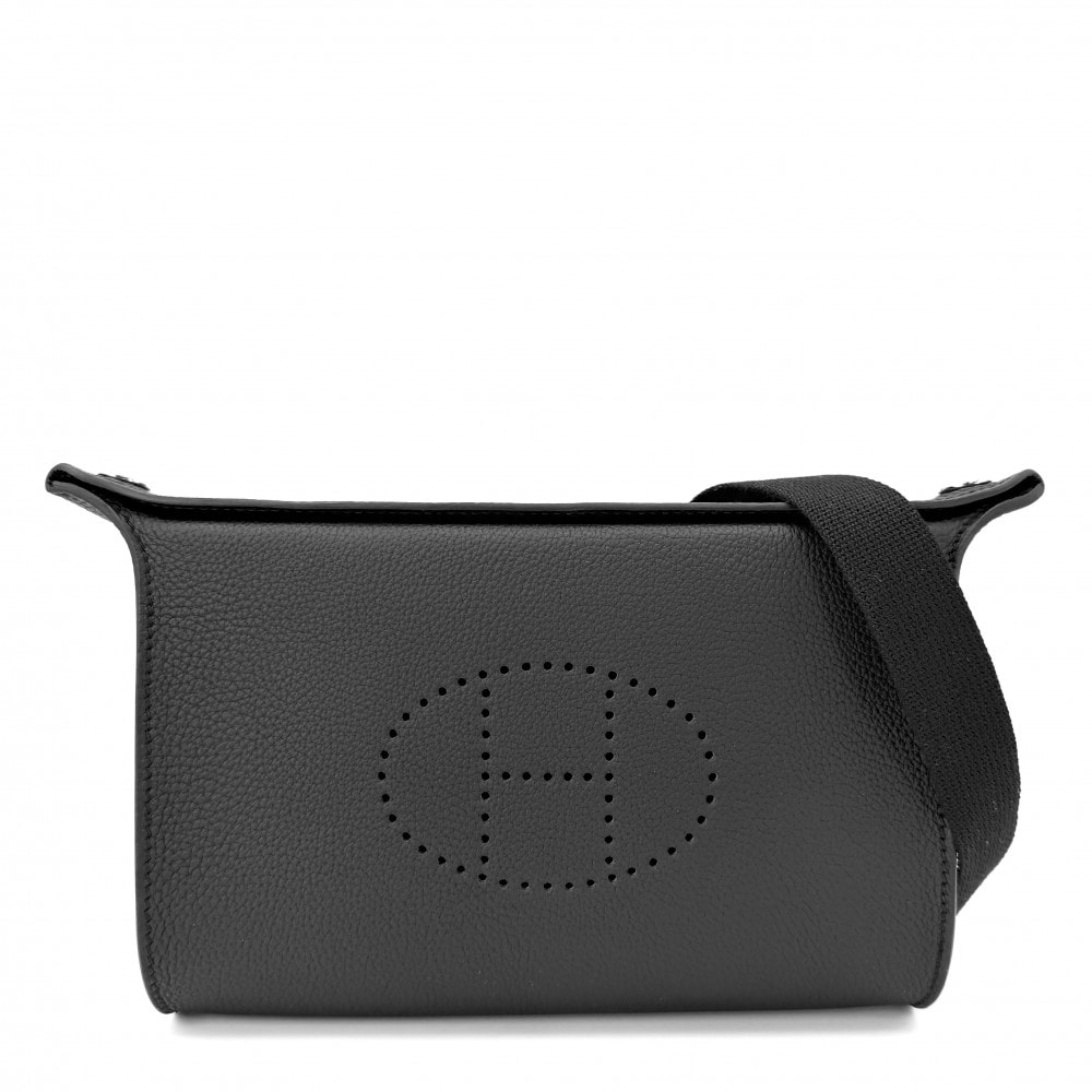 HERMES エルメス ショルダーバッグ ヴィドポッシュ ボディバッグ K刻印 レザー    ブラック 黒 シルバー金具 ユニセックス 美品 2025年【中古品】