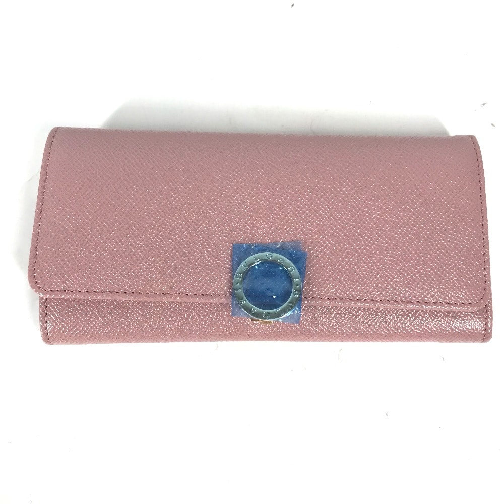 ブルガリ BVLGARI ロゴクリップ ロングウォレット 2つ折り 長財布 レザー ピンク 未使用