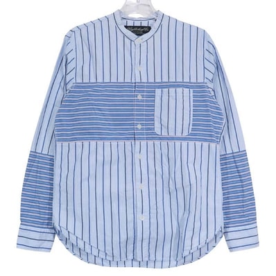 NEIGHBORHOOD ネイバーフッド 16AW STRIPE/C-SHIRT.LS 162AQNH-SHM07バンドカラー ストライプ シャツ ロングスリーブ ブルー 長袖 サイズM