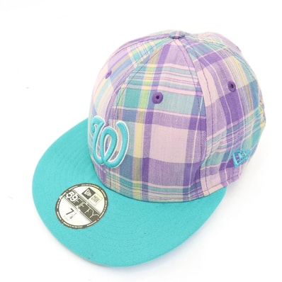 NEW ERA ニューエラ 59FIFTY チェック柄 キャップ 7 1/8 パープル系 帽子