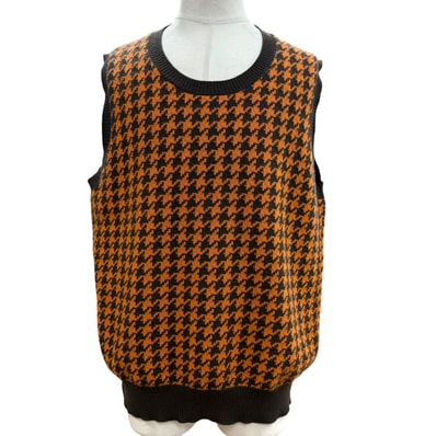 美品 エルメス ベスト オレンジ メンズ XL ウール カシミヤ
