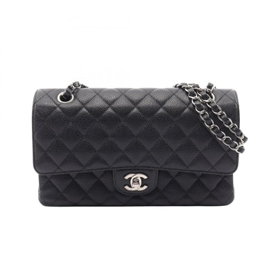 シャネル CHANEL マトラッセ Wフラップ ショルダーバッグ バッグ キャビアスキン(グレインドカーフ) レディース ブラック系 【中古】