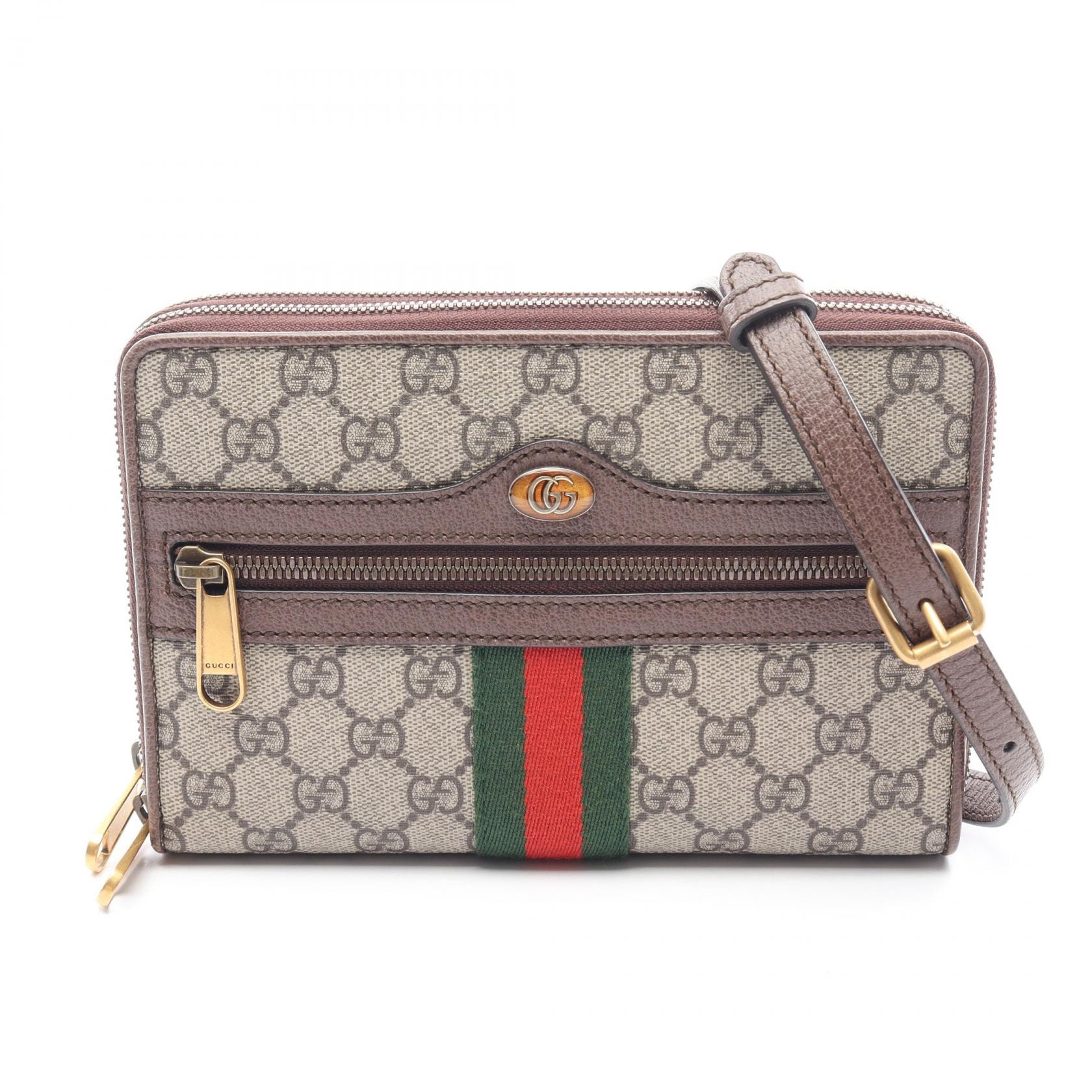 グッチ GUCCI オフィディア GGスプリーム ショルダーバッグ バッグ PVCコーティングキャンバス レザー レディース ベージュ系 / ブラウン系 / マルチカラー 575722 【中古】