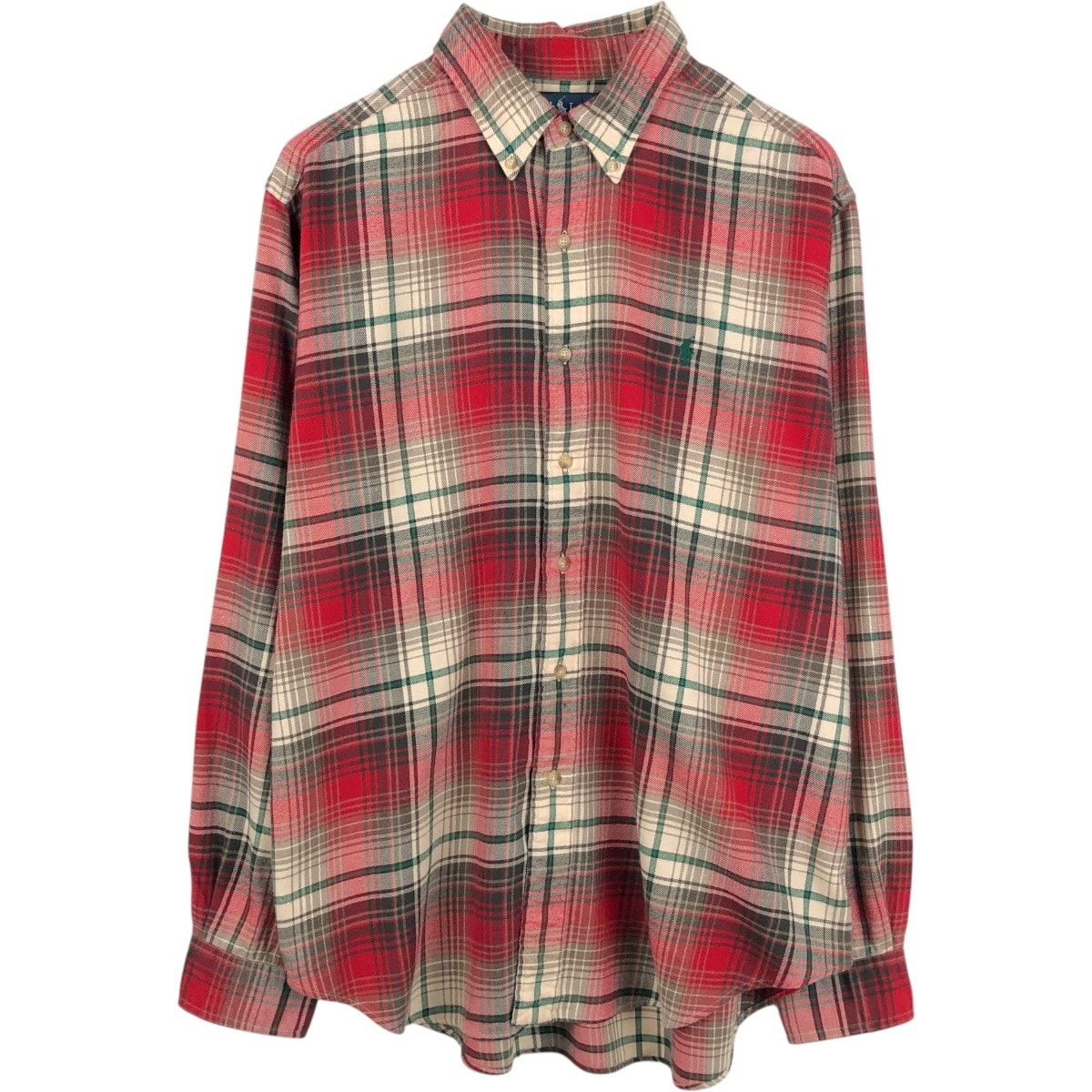古着 ラルフローレン Ralph Lauren CLASSIC FIT 長袖 ボタンダウン ライトネルチェックシャツ メンズXL相当/eaa675649