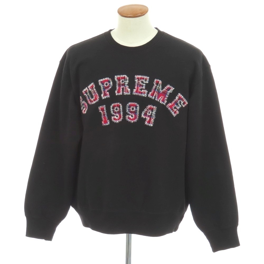 【中古】シュプリーム Supreme 2026年春夏 Plaid Arc Crewneck スウェット ブラック【サイズM】【メンズ】