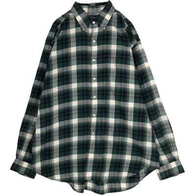 古着 ラルフローレン Ralph Lauren BLAIRE 長袖 ボタンダウン ライトネルチェックシャツ メンズXL相当/eaa677096