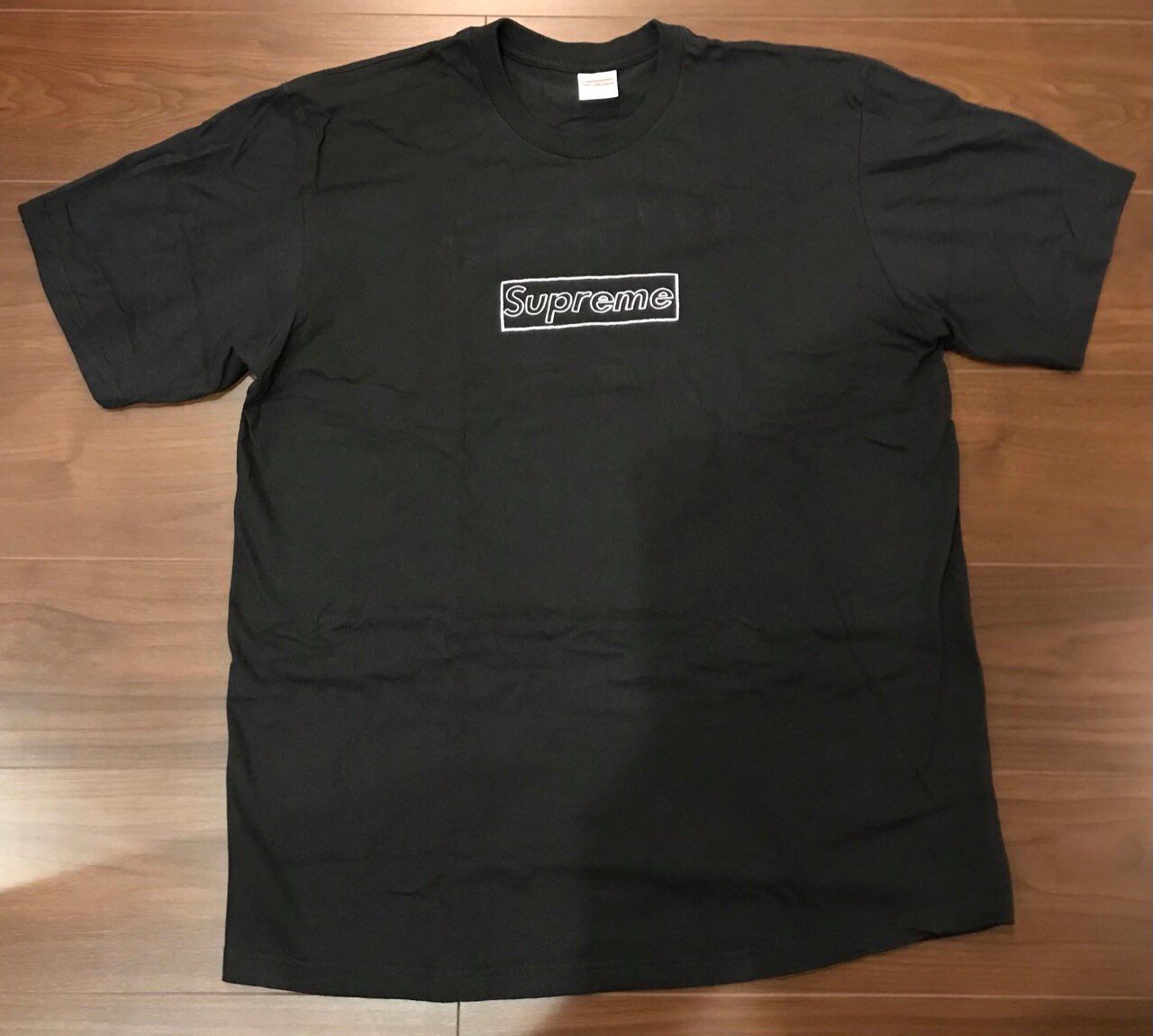 Supreme KAWS Chalk Logo Tee "Black"
