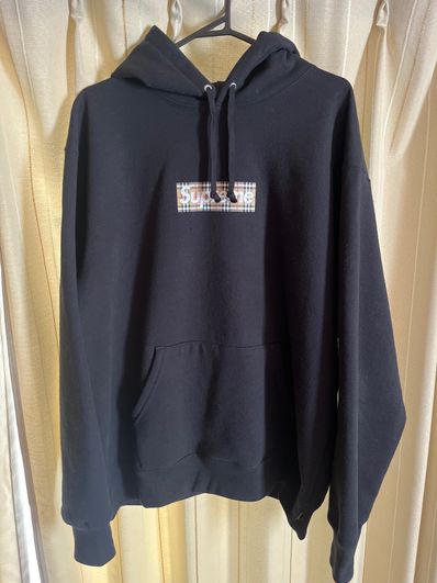 Supreme / Burberry Box Logo Hooded Sweatshirt "Black"