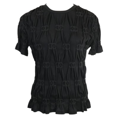 シャネル 【美品/国内正規/22年製】P71037K10173 クルーズ ココマーク シャーリング 半袖カットソー/ XS