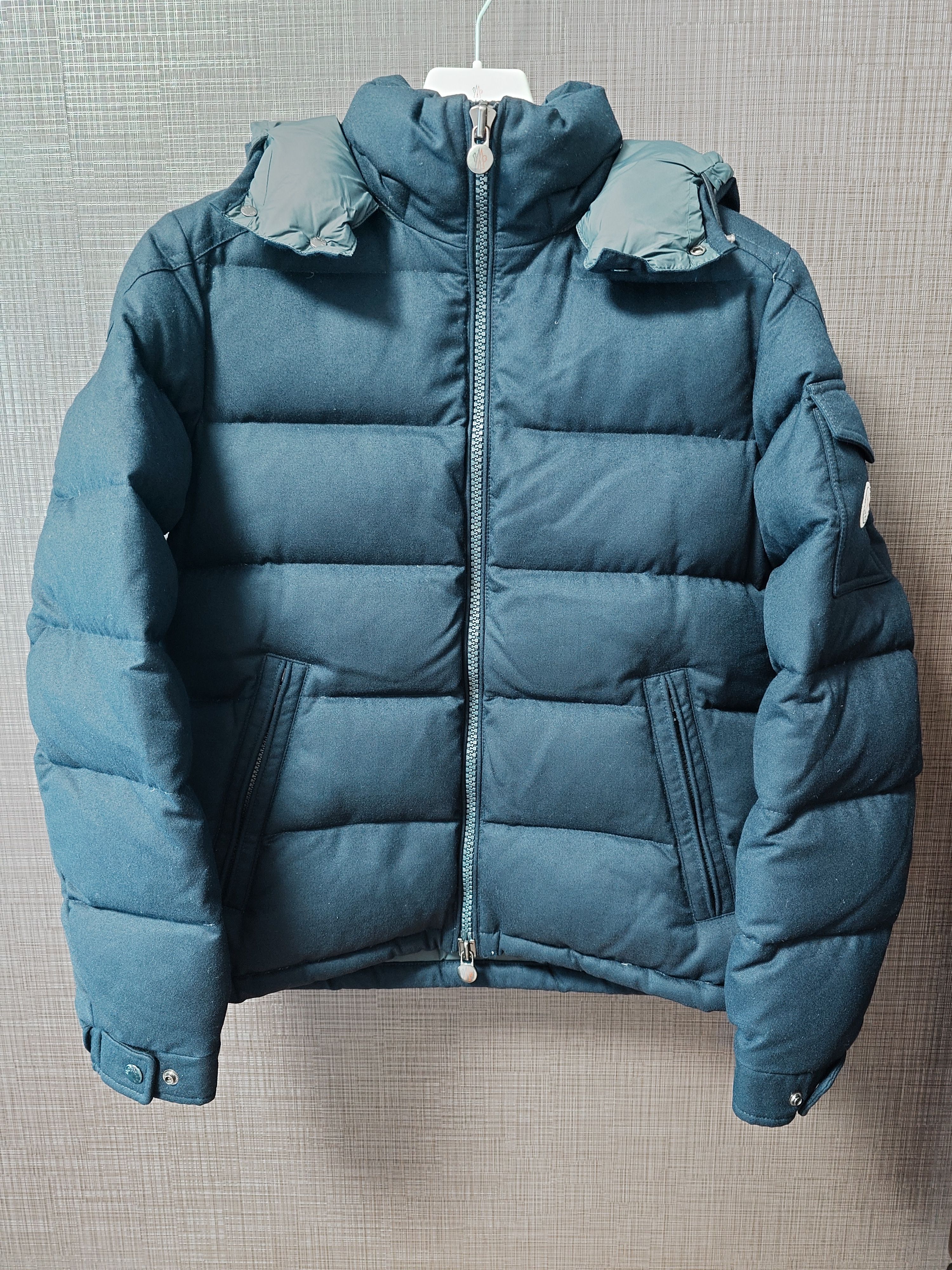 MONCLER Montgenevre Flannel Hooded Down Jacket "Navy"