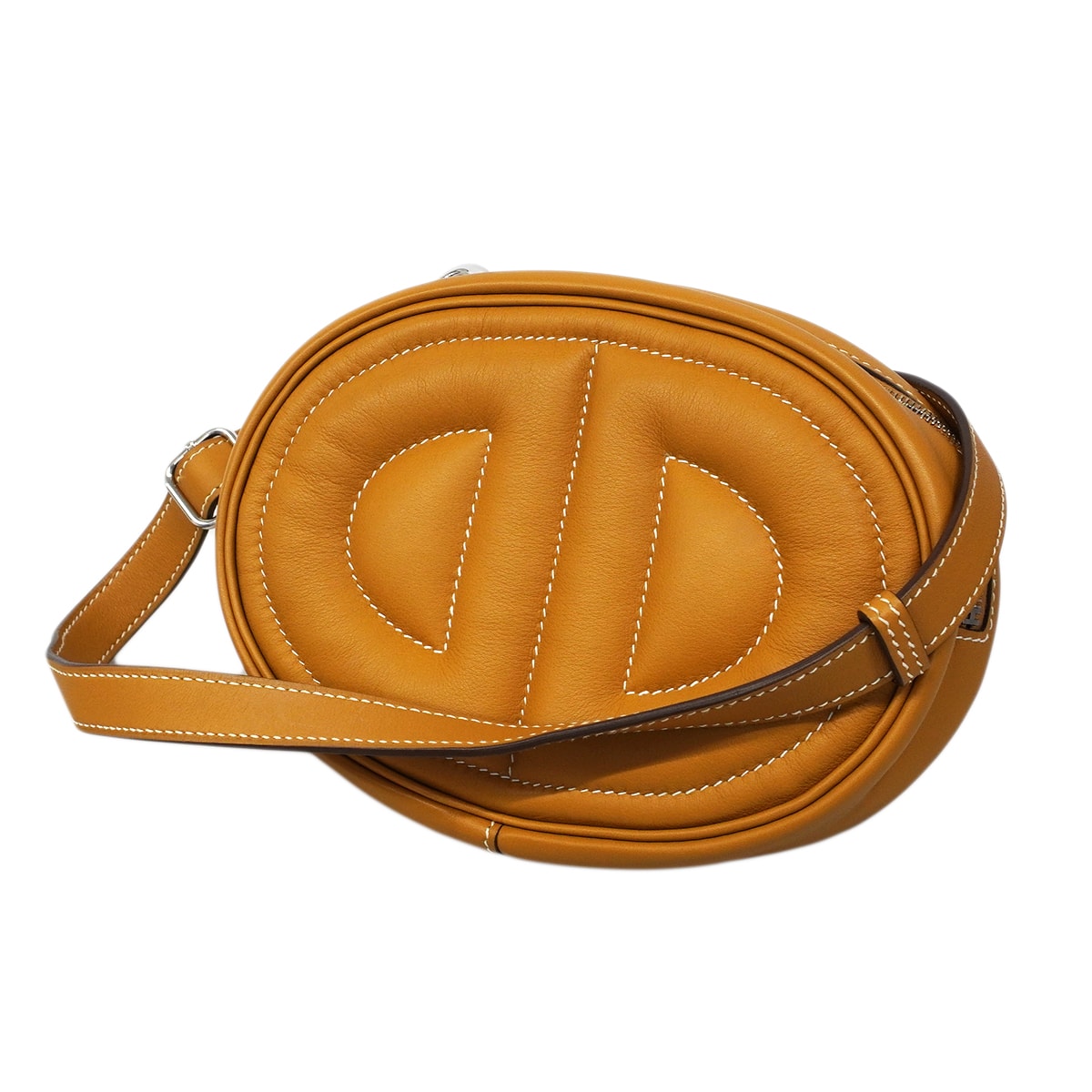 ★SALE【6fa1618-e】エルメス ウエストバッグ インザループヴェルソ スイフト セサミ/ライム シルバー金具 D刻印【中古】レディース