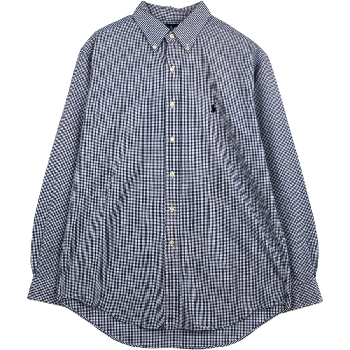 古着 ラルフローレン Ralph Lauren YARMOUTH ギンガムチェック シアサッカー 長袖 ボタンダウンチェックシャツ メンズL相当/eaa628790