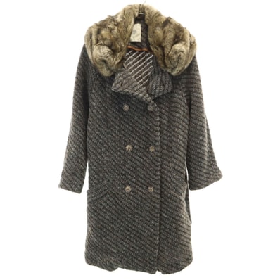 ZARA KNIT WEAR ザラニットウェア ダブルブレスト コート S チャコールグレー