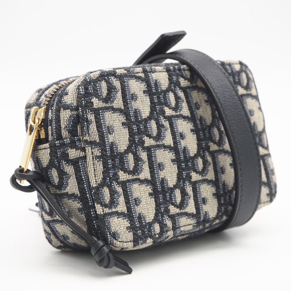 美品 Dior ディオール キャンバス トロッター ベルトバッグ ウェストバッグ - ウエストバッグ ベージュ ブルー キャンバス レザー レディース