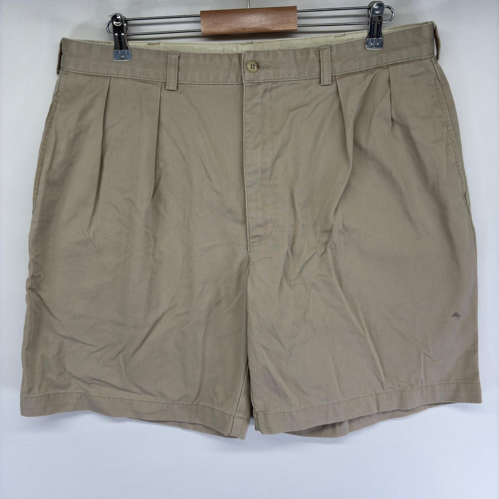 古着 ポロ・ラルフローレン POLO RALPH LAUREN パンツ チノ ワンポイントロゴ ハーフ ショート ツータック w38 ベージュ系 メンズ