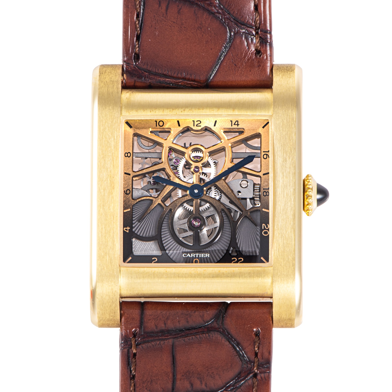 Cartier カルティエ プリヴェ タンク ノルマル スケルトン WHTA0021 50本限定 K18YG【中古】