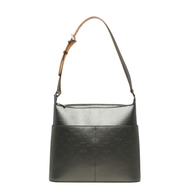 ルイ ヴィトン モノグラム マット サッター ショルダーバッグ M55162 ノワール グレー レザー レディース LOUIS VUITTON 【中古】