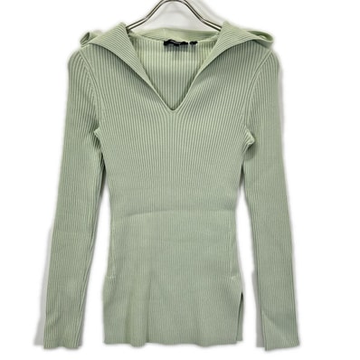 セオリー 26SS ミントグリーン LIGHT BILEN RIB HOODIE ニットトップス P