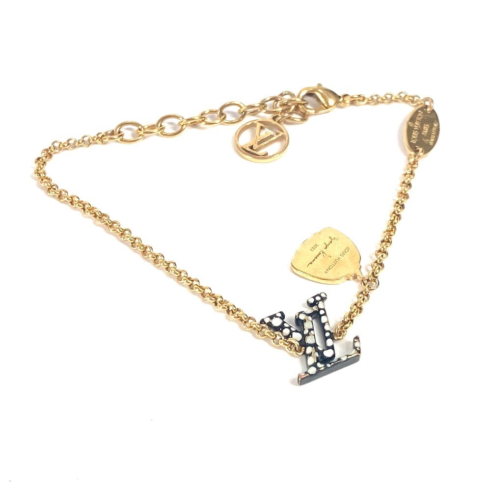 ルイヴィトン LOUIS VUITTON ブラスレ LVアイコニック M0969A LV×YK 草間彌生コラボ 水玉 パンプキン アクセサリー チェーン ブレスレット メタル ブラック