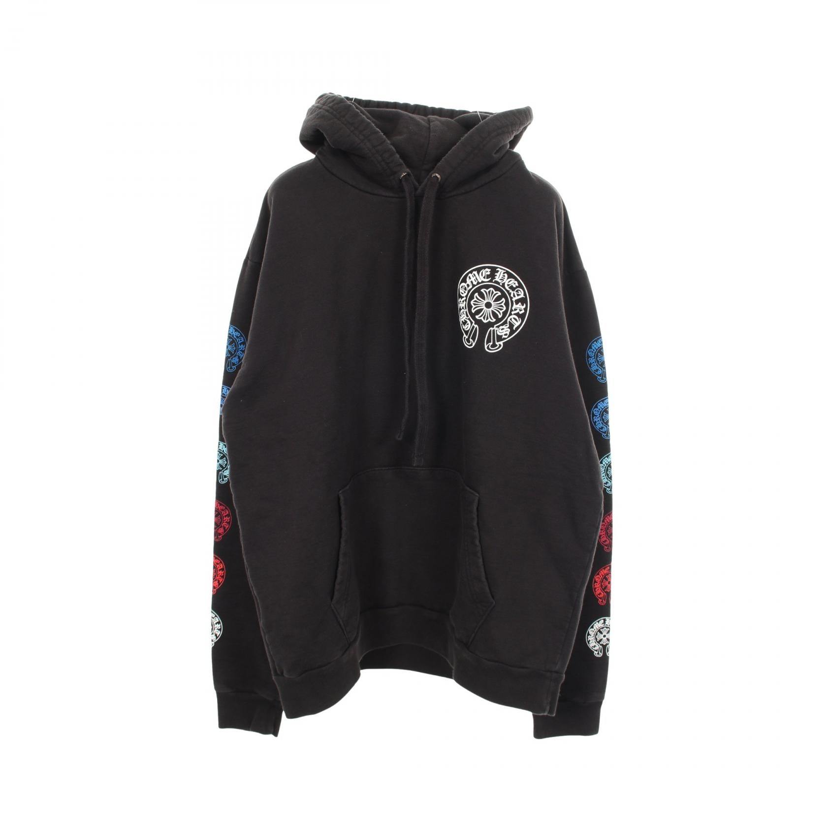 クロムハーツ CHROME HEARTS Multi Color Horseshoe Pullover Hoodie ホースシュー パーカー 衣料品 トップス コットン メンズ ブラック系 【中古】