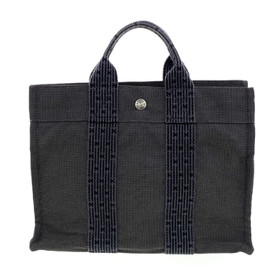 HERMES エルメス エールライントート PM トートバッグ 101056M キャンバス グレー ユニセックス【中古】