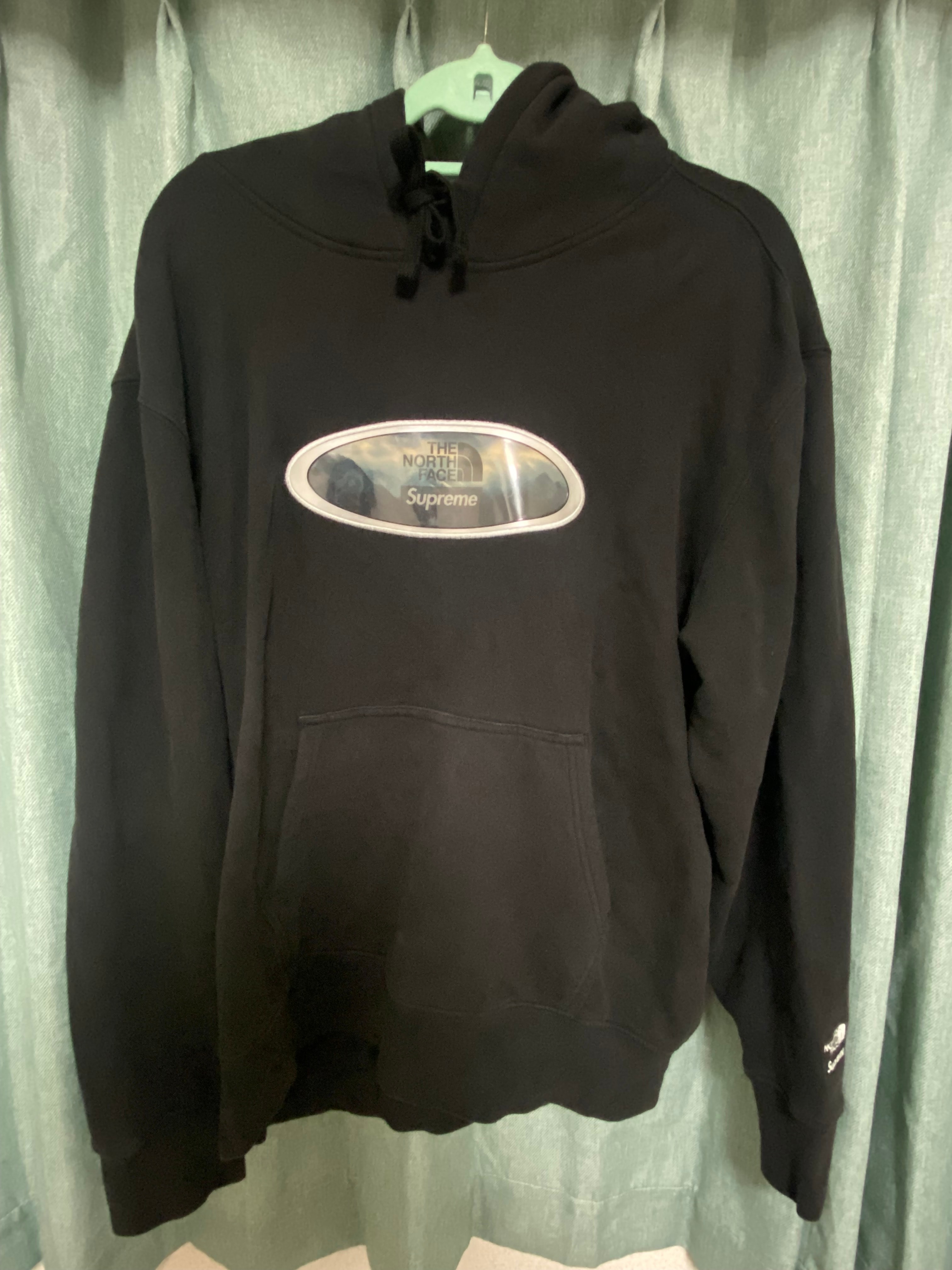 Supreme x The North Face Lenticular Mountains Hooded Sweatshirt "Black"