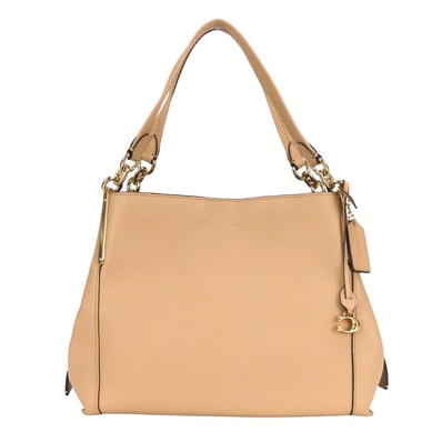 【中古】 コーチ トートバッグ 73546 レザー ベージュ チャーム付き レディース 女性 COACH