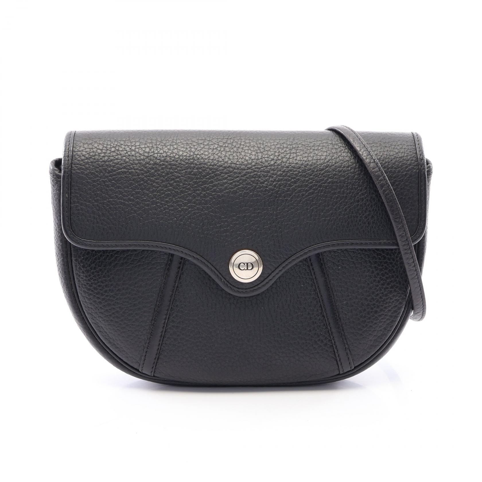 ディオール Dior CDロゴ ショルダーバッグ バッグ レザー レディース ブラック系 【中古】