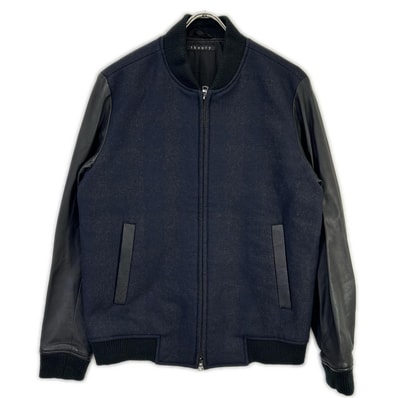 セオリー 02-3405003 ネイビー VOLTER LS KINLOGGH レザー 切替 スタジャン S
