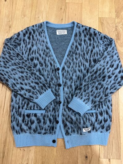 WACKO MARIA Mohair Knit Jacquard Cardigan "Blue"