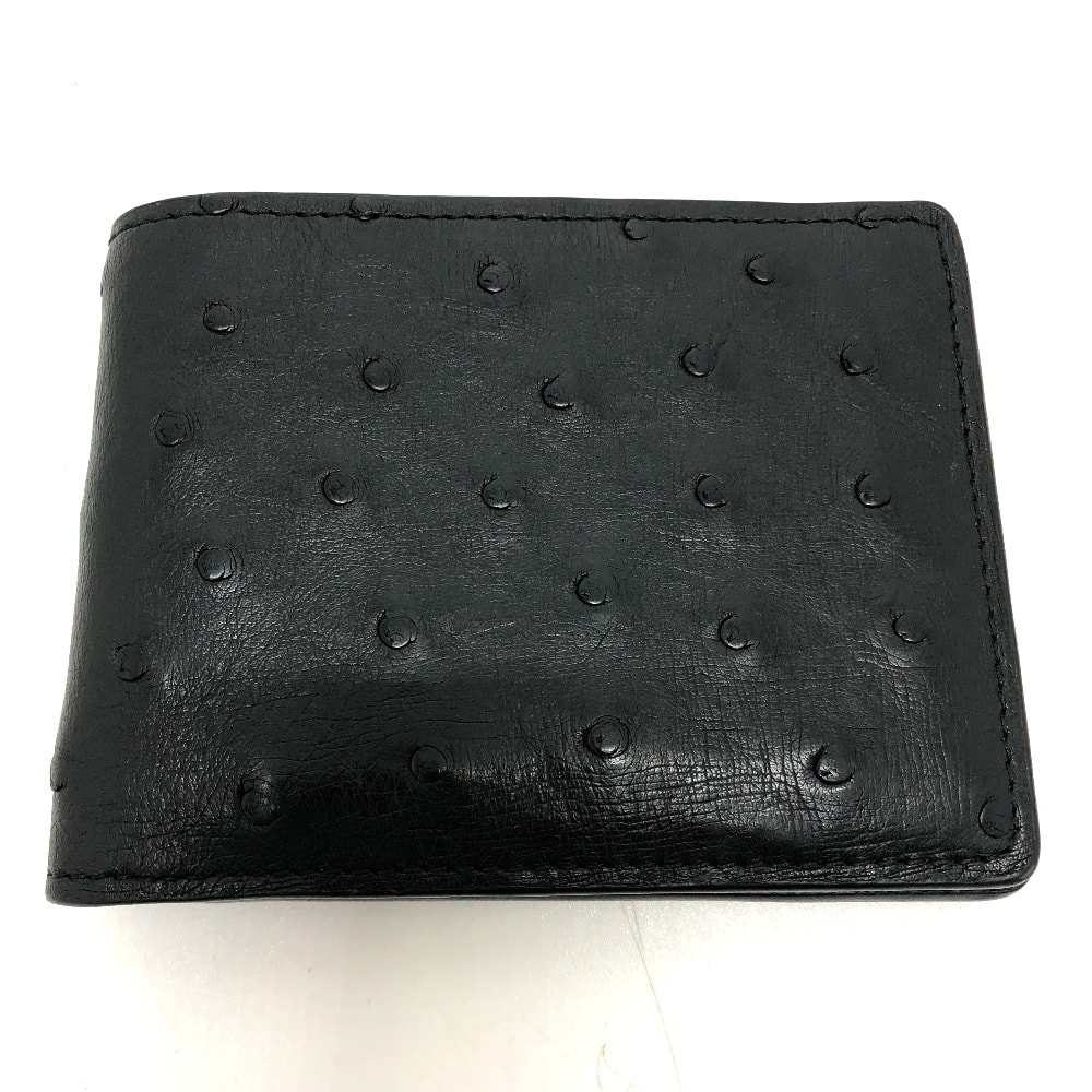 ルイヴィトン LOUIS VUITTON ポルトフォイユ ミュルティプル 小物 札入れ/サイフ 2つ折り財布 オーストリッチ ブラック
