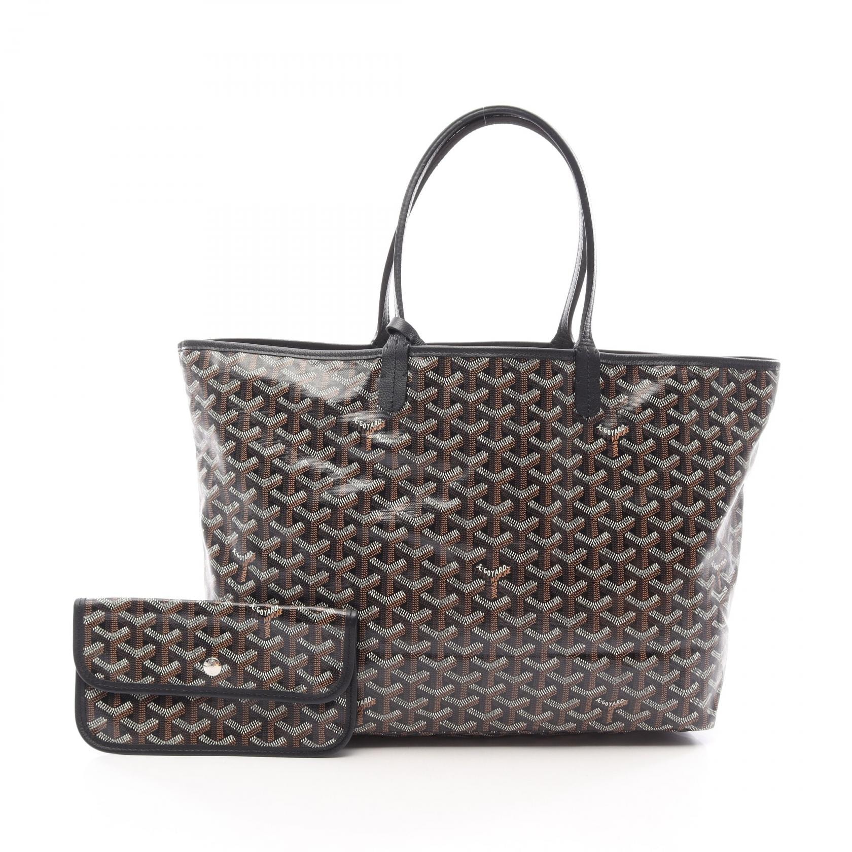 ゴヤール GOYARD サンルイPM トートバッグ バッグ PVCコーティングキャンバス レザー レディース ブラック系 / ブラウン系 / ホワイト系 【中古】