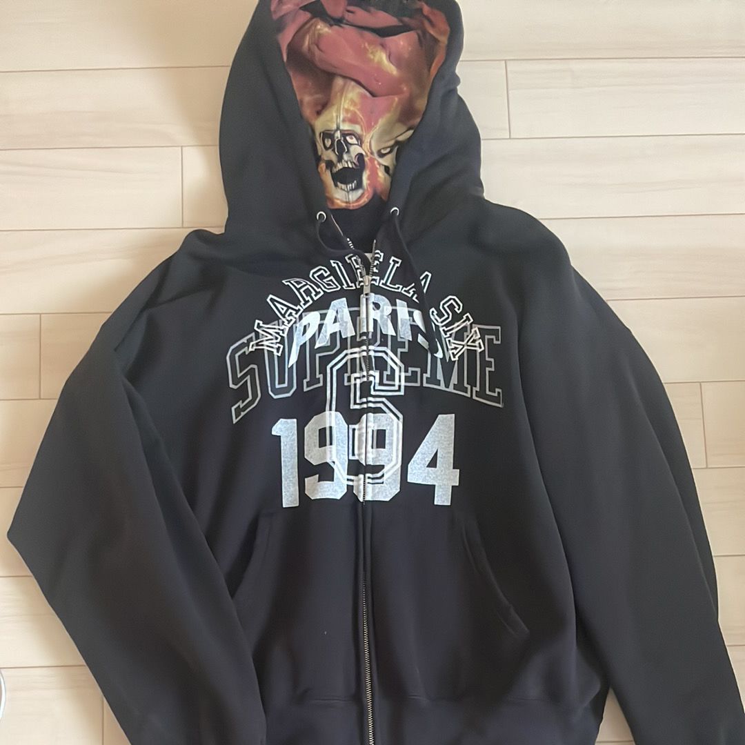 Supreme x MM6 Maison Margiela Zip Up Hooded Sweatshirt "Black"